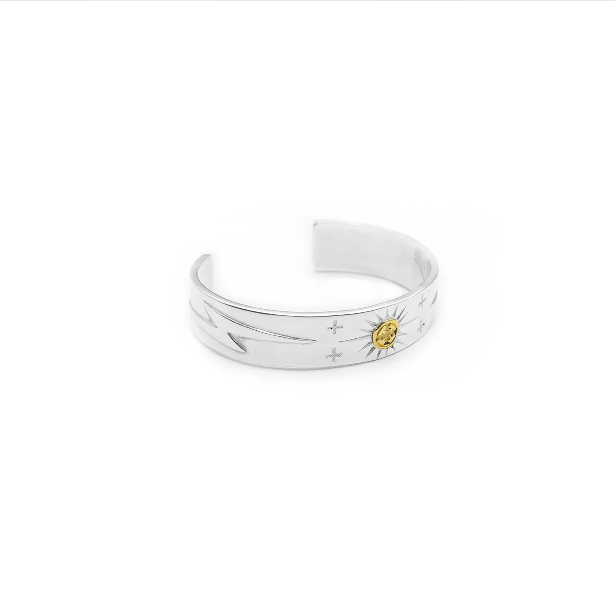 12MM 24K Gold Point Radiation Lightning Bangle