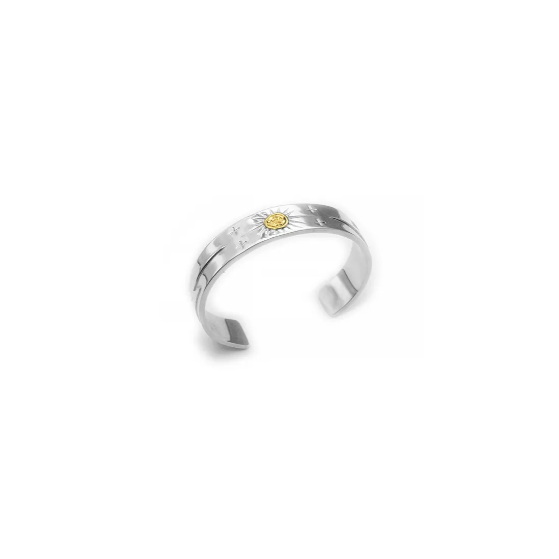 12MM 24K Gold Point Radiation Lightning Bangle