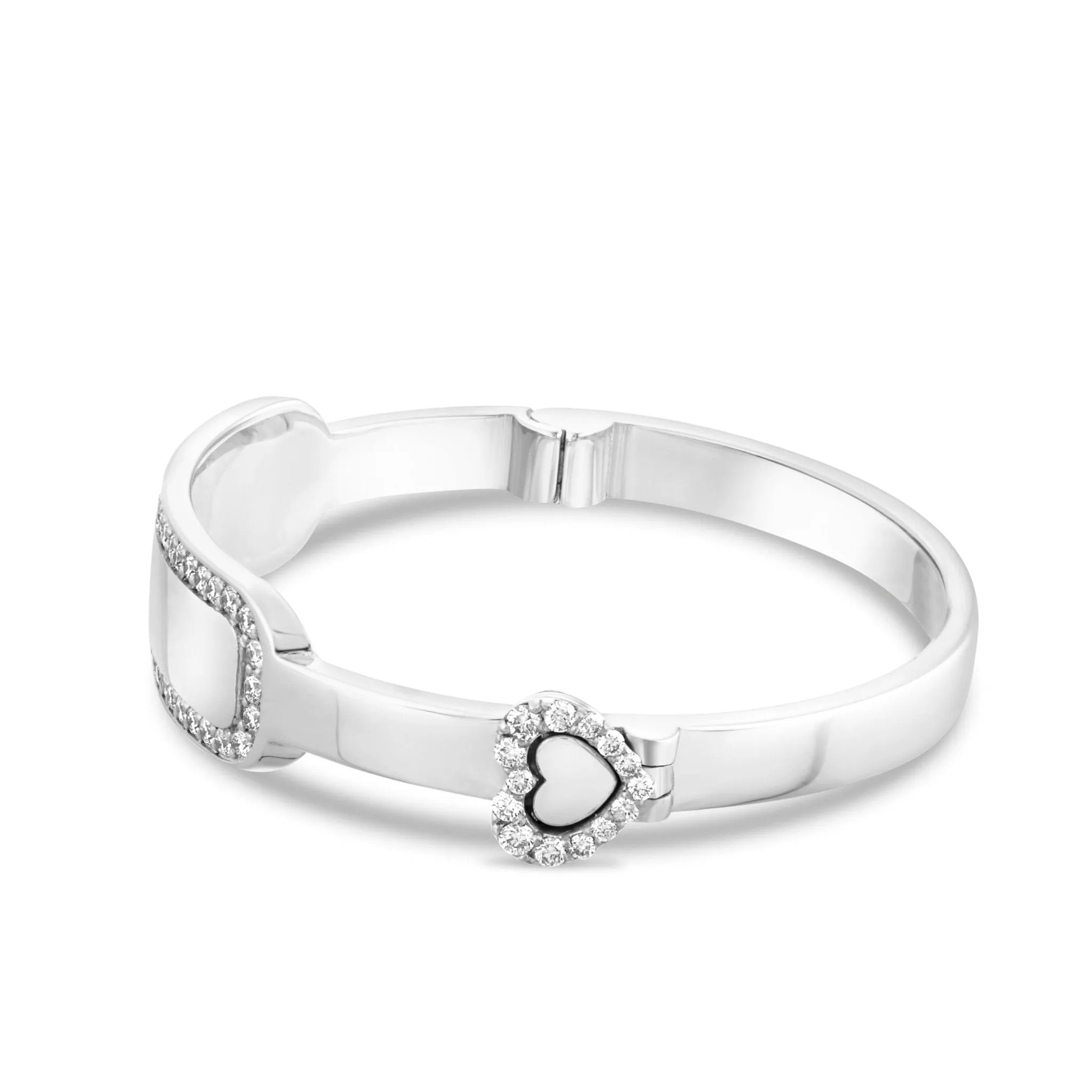 14K Gold 0.45ct Engravable Diamond Rectangle Baby Bangle