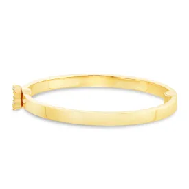 14K Gold Engravable Baby Bangle with Diamond Clasp