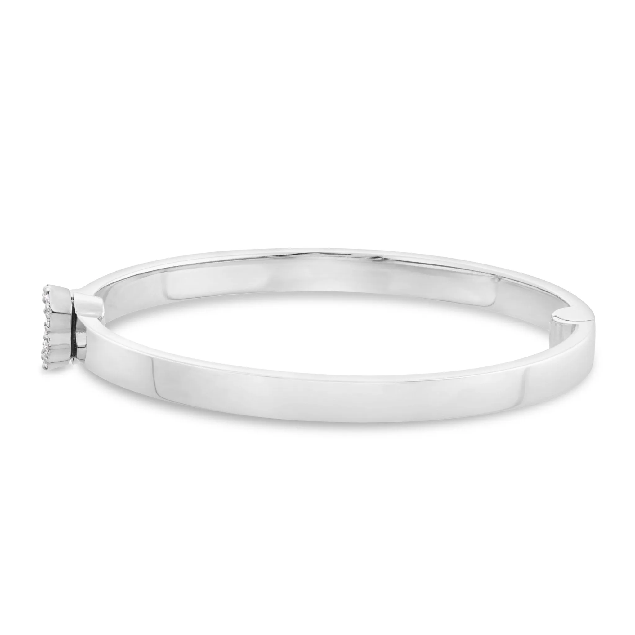 14K Gold Engravable Baby Bangle with Diamond Clasp