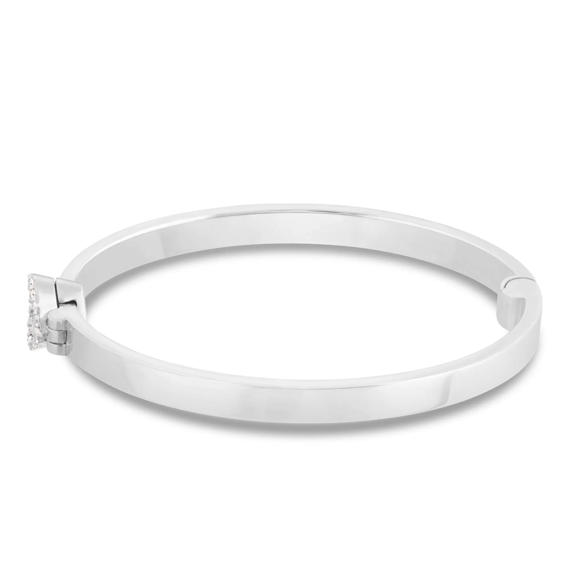 14K Gold Engravable Baby Bangle with Diamond Clasp