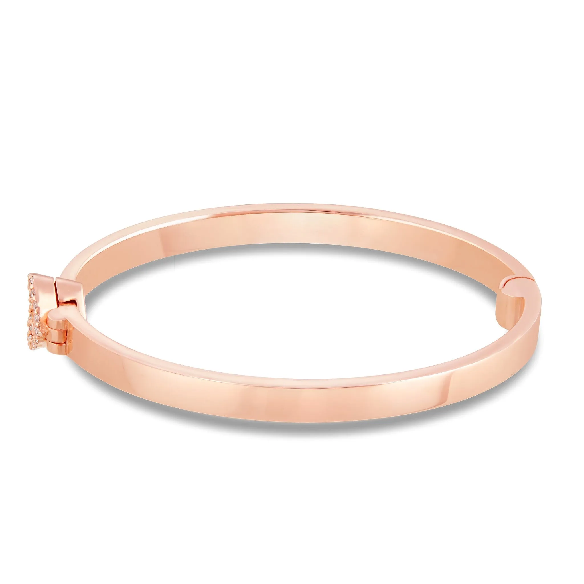 14K Gold Engravable Baby Bangle with Diamond Clasp
