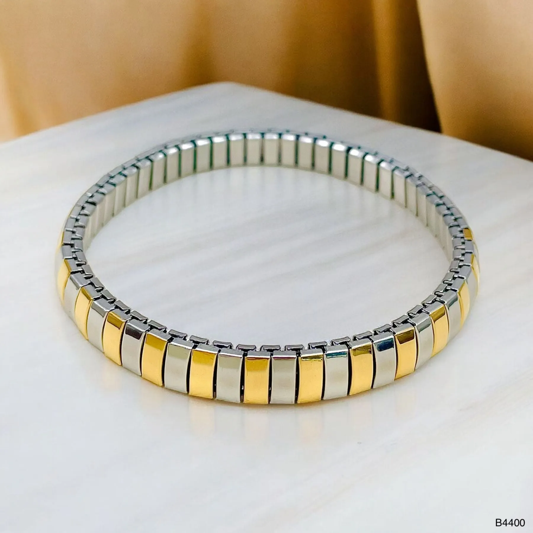 18K Gold Flexible Anti-Tarnish Stackable Bracelet for Women