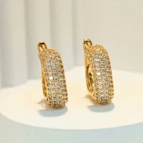 18K Gold Plated Zirconia Square Loops Earring