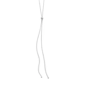 Adjustable 31" Box Chain Lariat Necklace