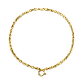 Sure! Heres an optimized title for the product:

**Elegant Alchemy Link Choker Necklace with Pavé Diamond Hoop Closure - Luxury Jewelry Piece**