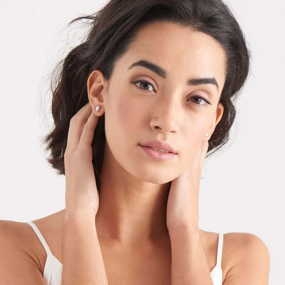 Ania Haie Silver Stud Earrings with Opal Color