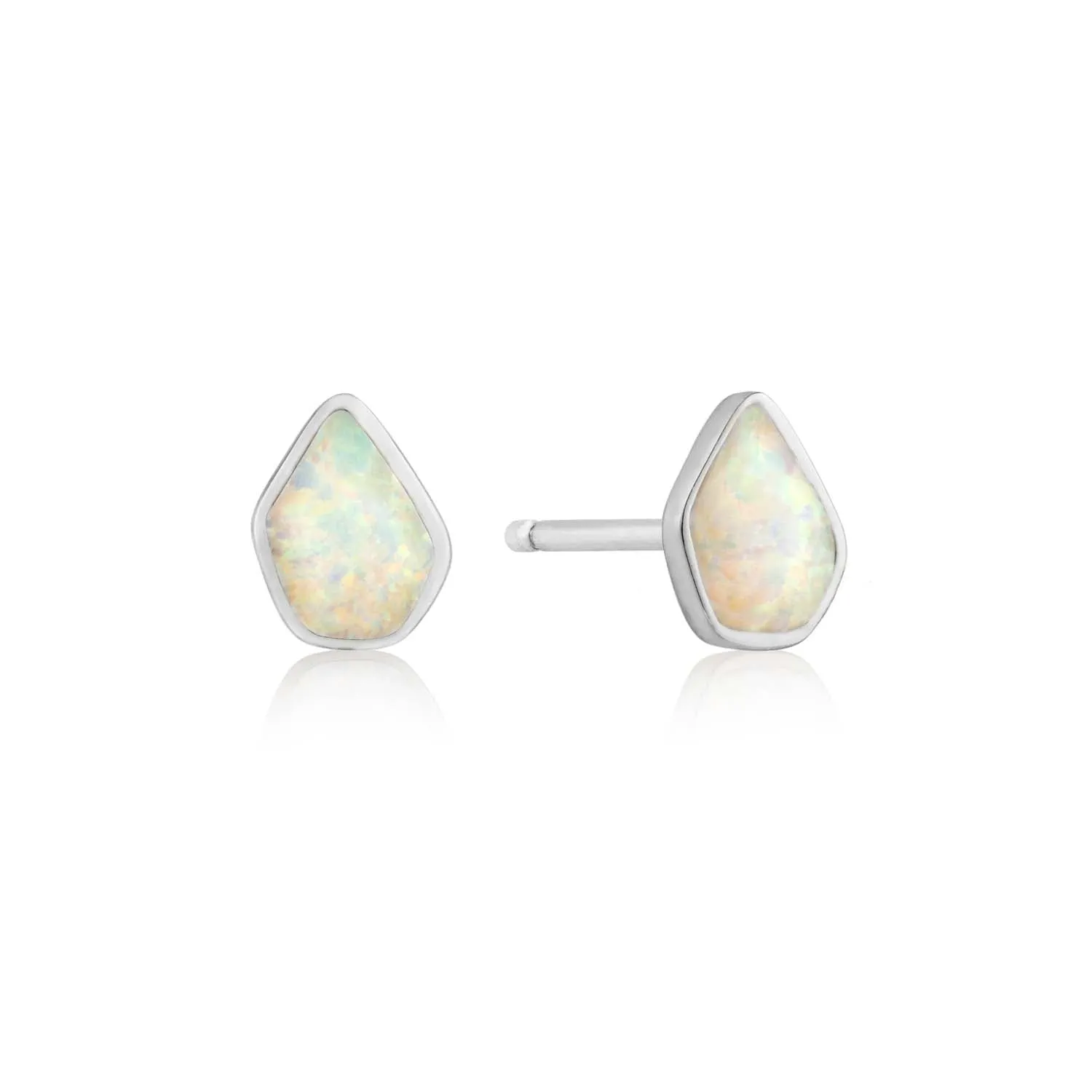Ania Haie Silver Stud Earrings with Opal Color