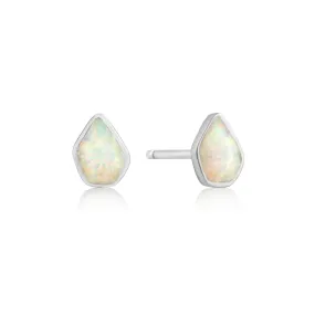 Ania Haie Silver Stud Earrings with Opal Color