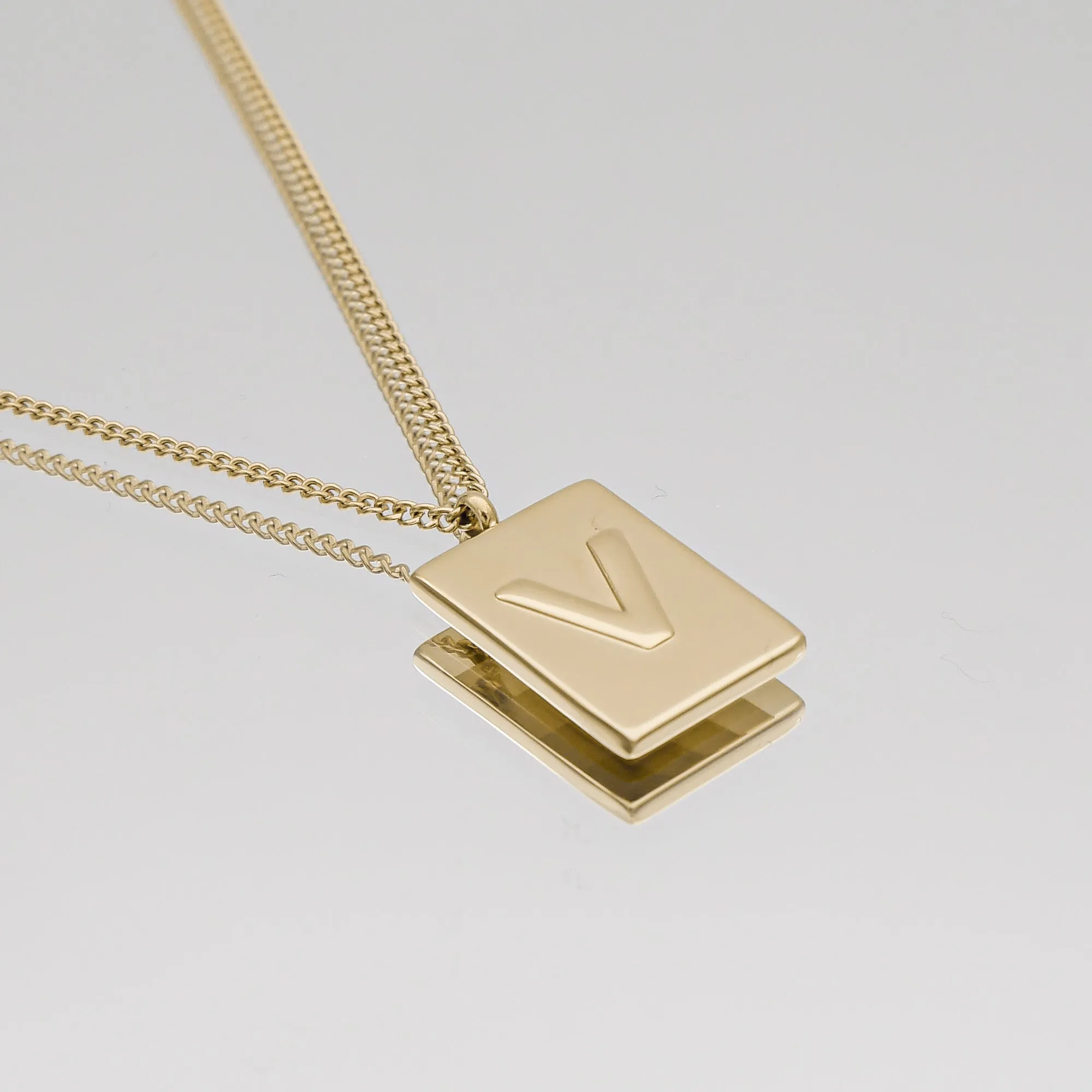 Athena Initial Tablet Necklace