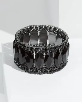 Black Beaded Stretch Bracelet Bracelet