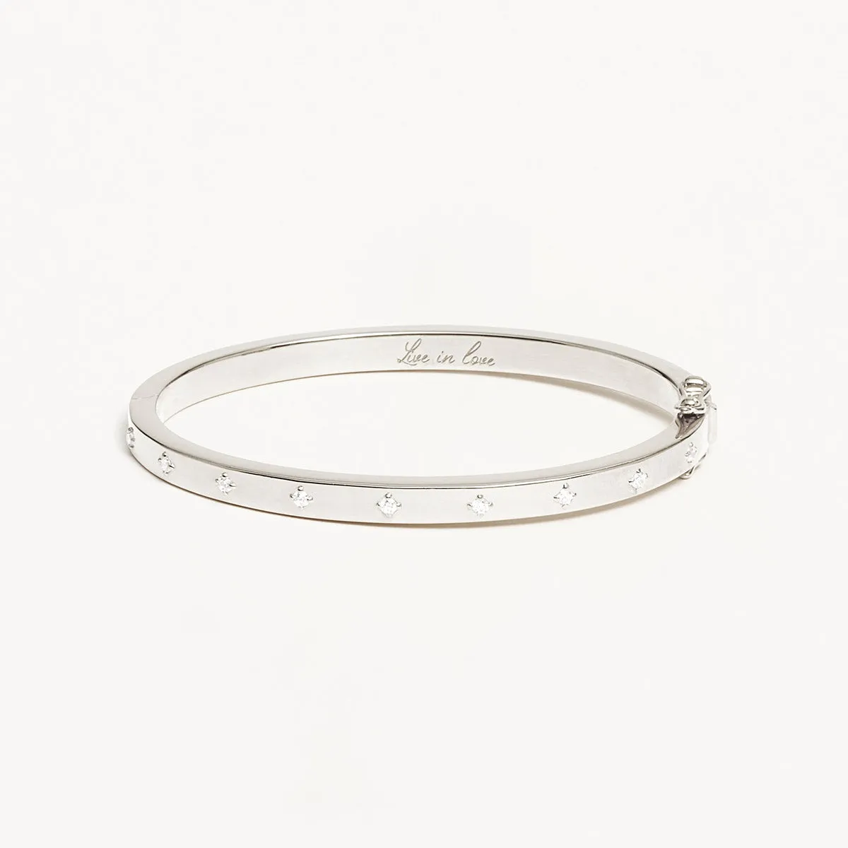 By Charlotte Live in Love Hinged Bracelet, Silver
