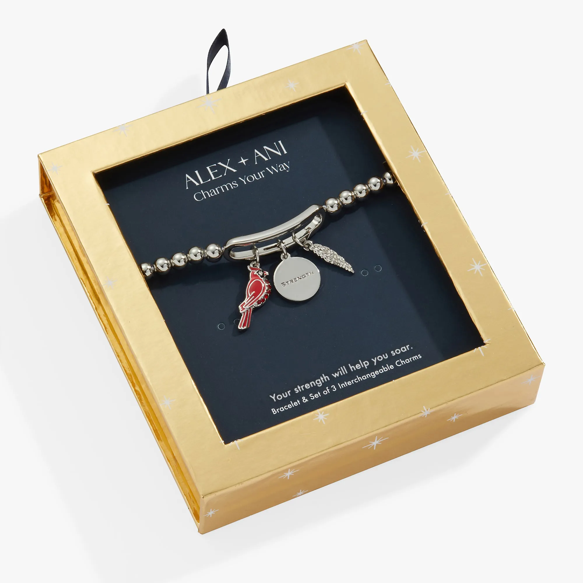Elegant Stretch Bracelet with Cardinal Mix-and-Match Charms