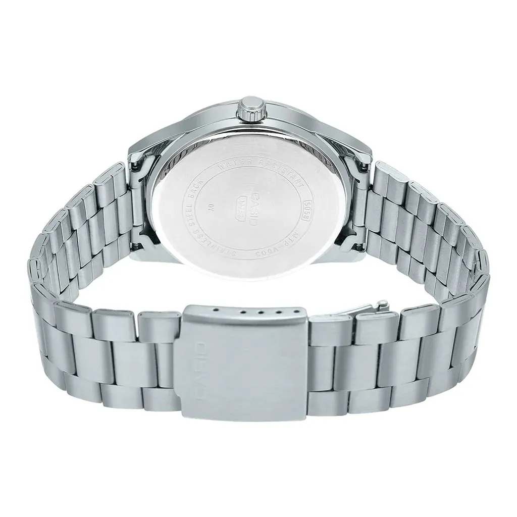 Casio Mens Enticer Dark Blue Chess Dial Analog Watch - MTP-VD03D-2AUDF