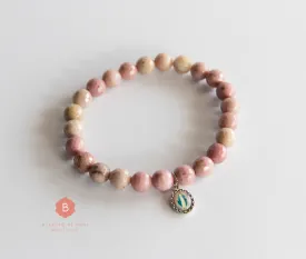 Catholic bracelet, Miraculous Medal, pink