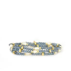 Crystal Beaded and Pearl Wrap Bracelets