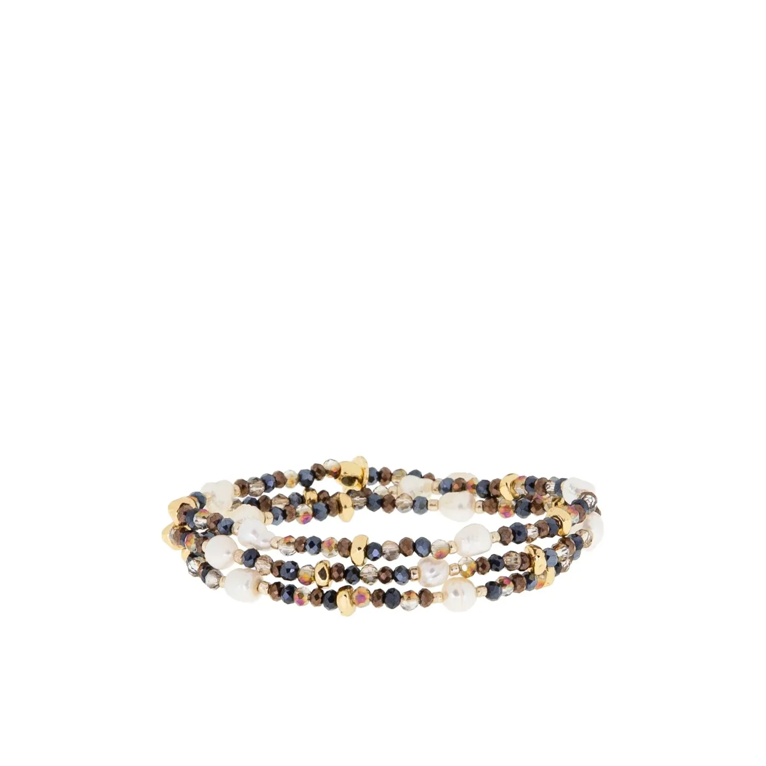 Crystal Beaded and Pearl Wrap Bracelets