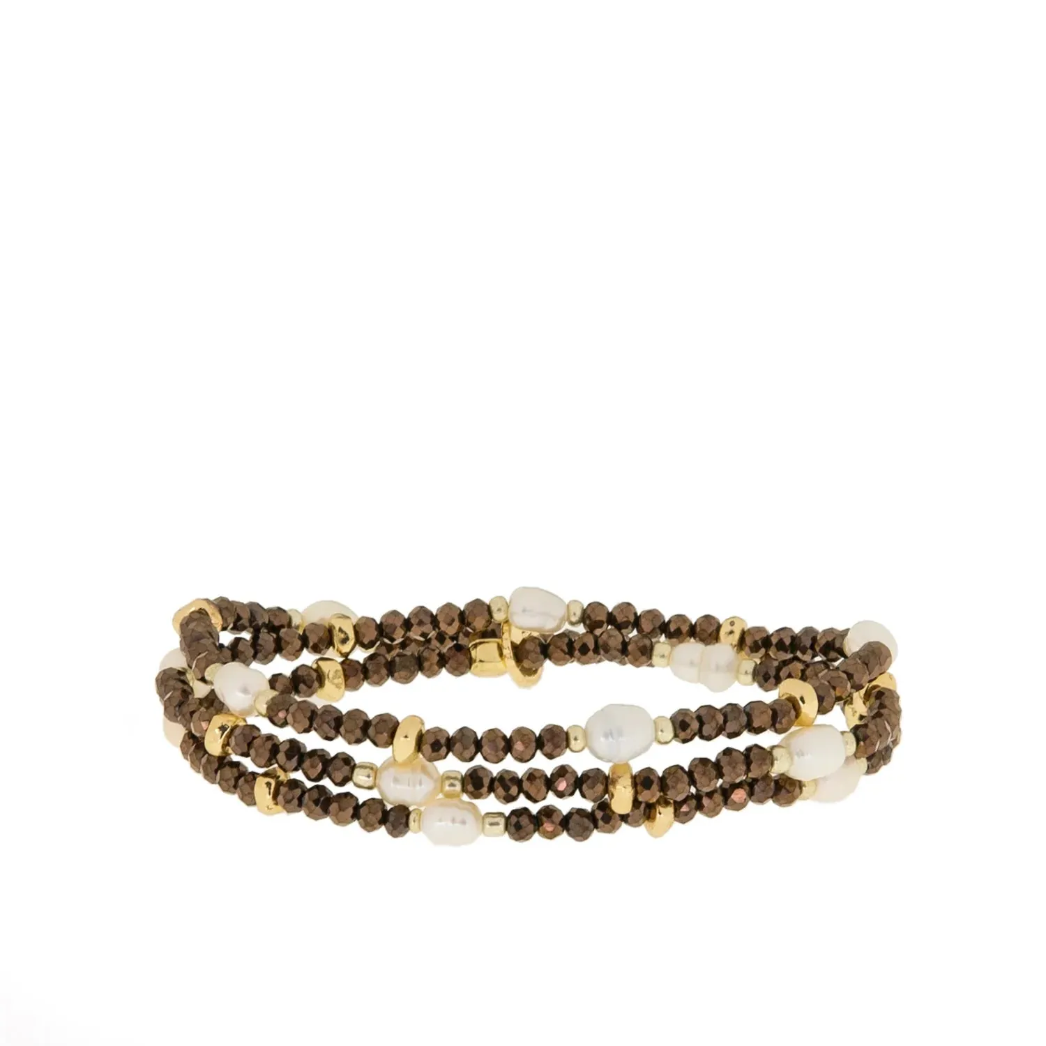 Crystal Beaded and Pearl Wrap Bracelets