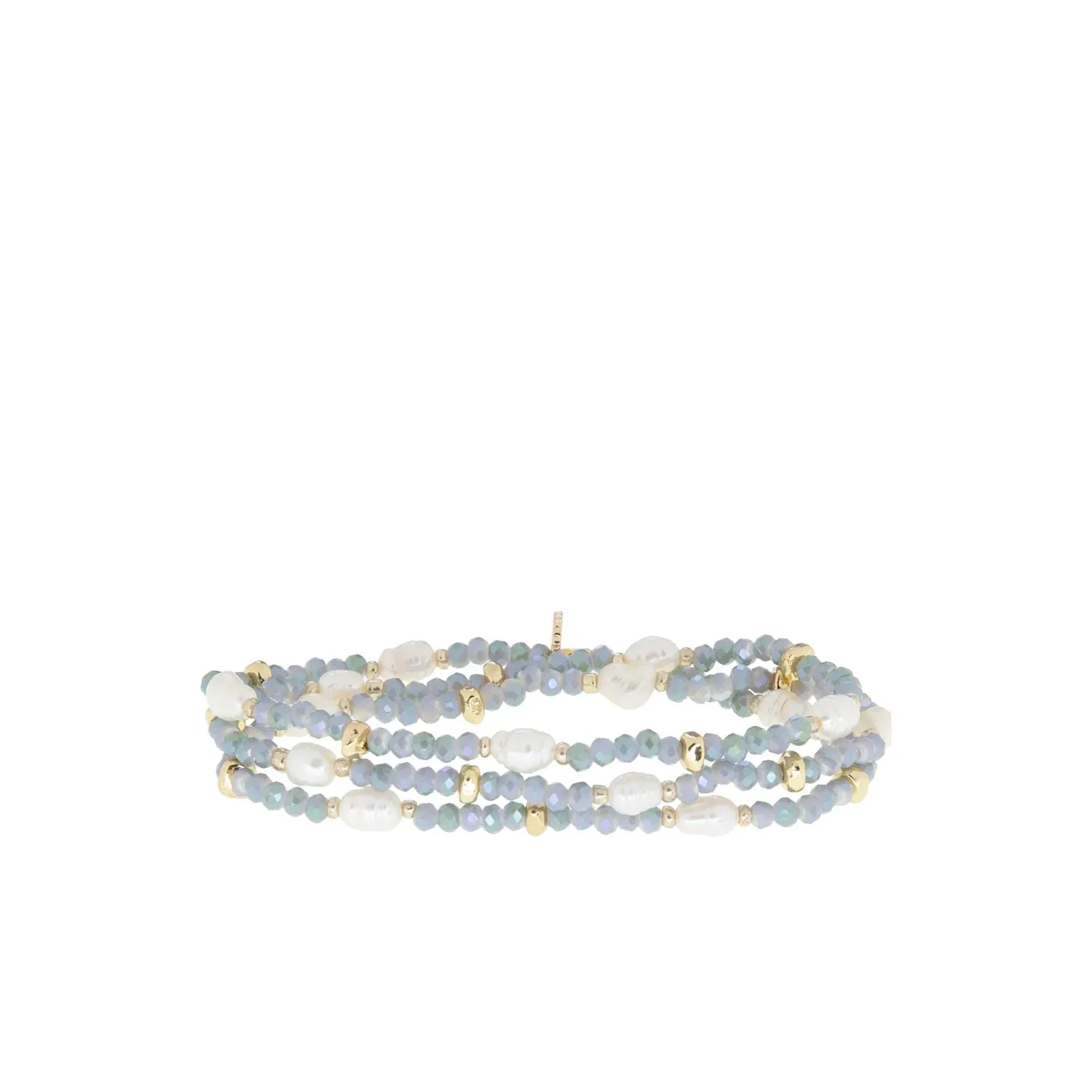 Crystal Beaded and Pearl Wrap Bracelets