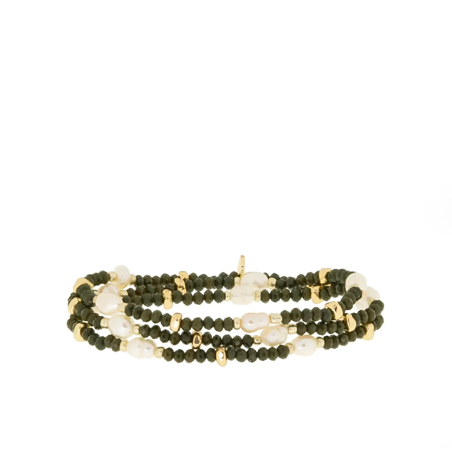 Crystal Beaded and Pearl Wrap Bracelets