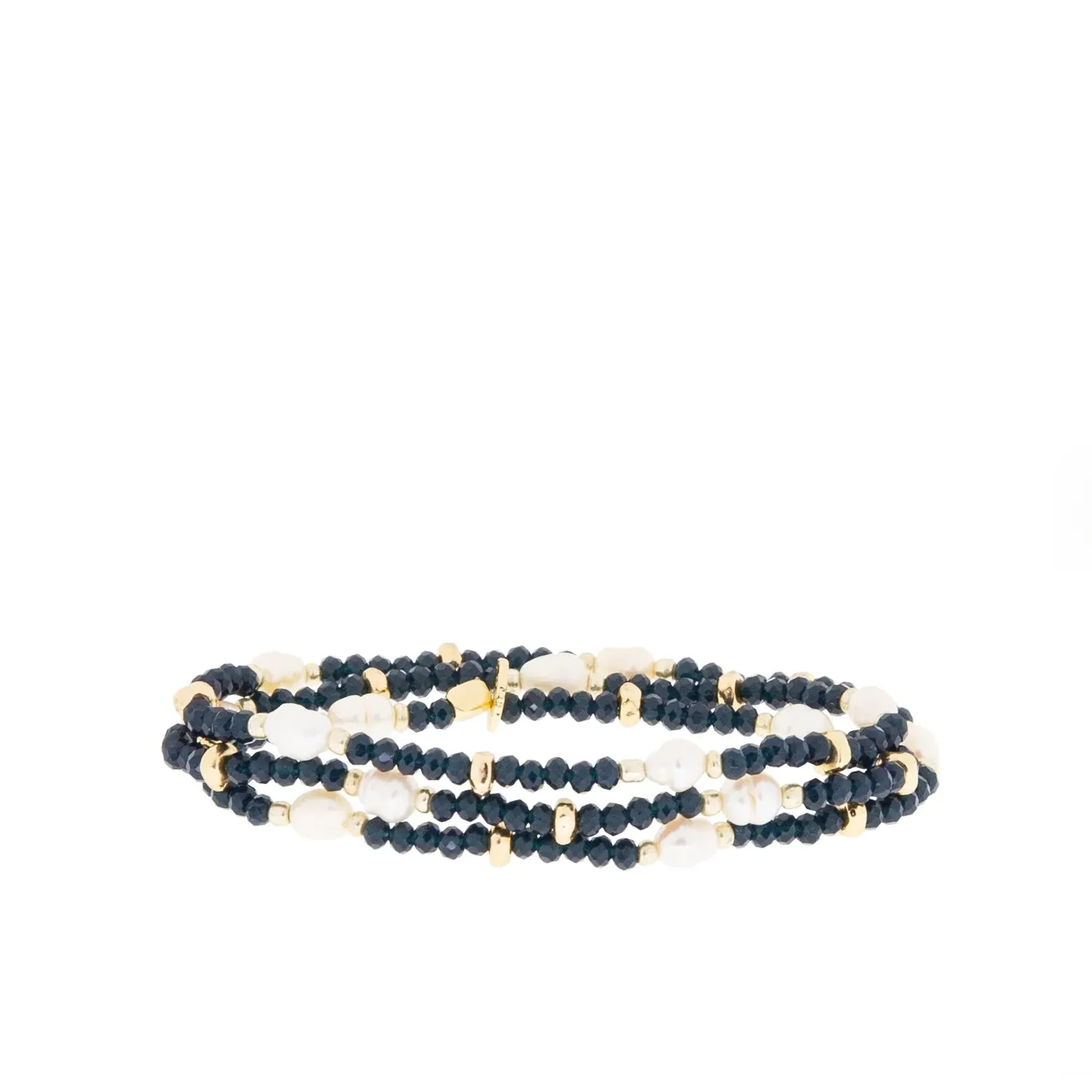 Crystal Beaded and Pearl Wrap Bracelets