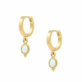 Elegant Dominica Opal Hoop Earrings for Women - Luxurious Gemstone Jewelry