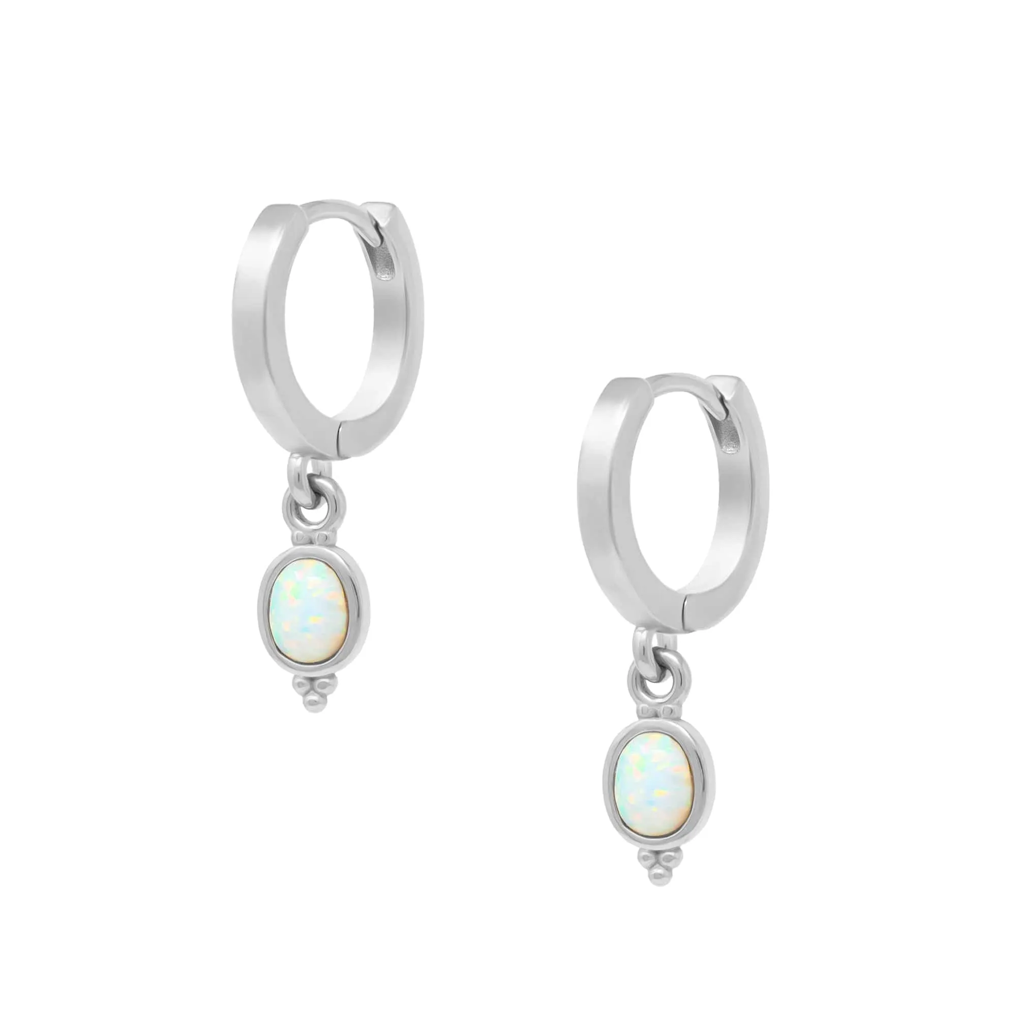 Elegant Dominica Opal Hoop Earrings for Women - Luxurious Gemstone Jewelry