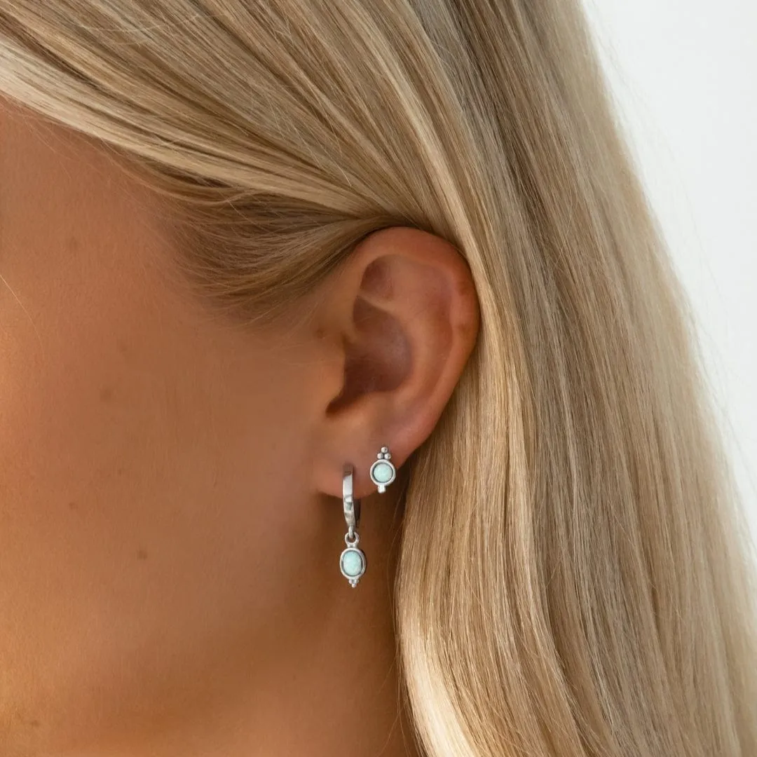 Elegant Dominica Opal Hoop Earrings for Women - Luxurious Gemstone Jewelry