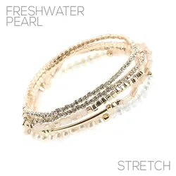Freshwater Pearl and Glass Bead Multi Strand Bracelet