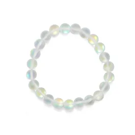 Icy Iridescent Glass Stretch Bracelet