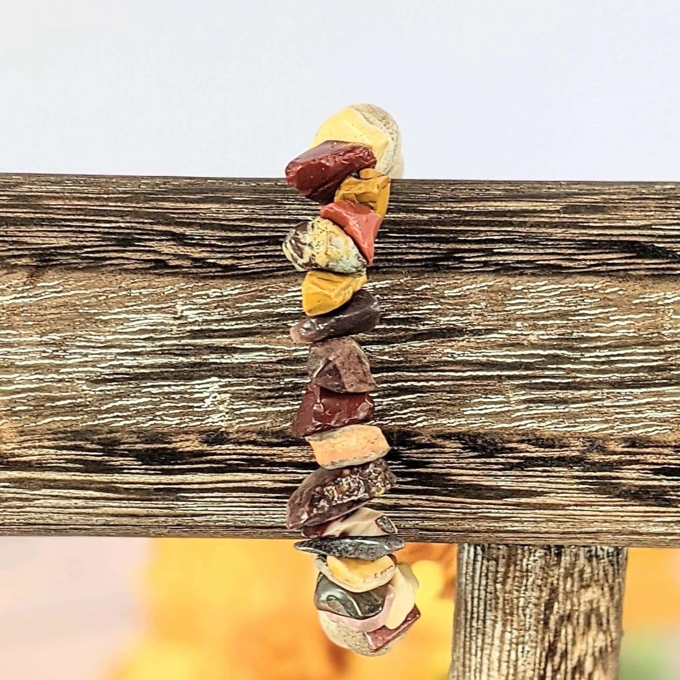 Natural Mookaite Gemstone Chip Diffuser Bracelet- Will Power & Creativity Bracelet