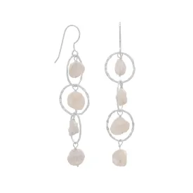 Open Circle Keshi Drop French Wire Earrings