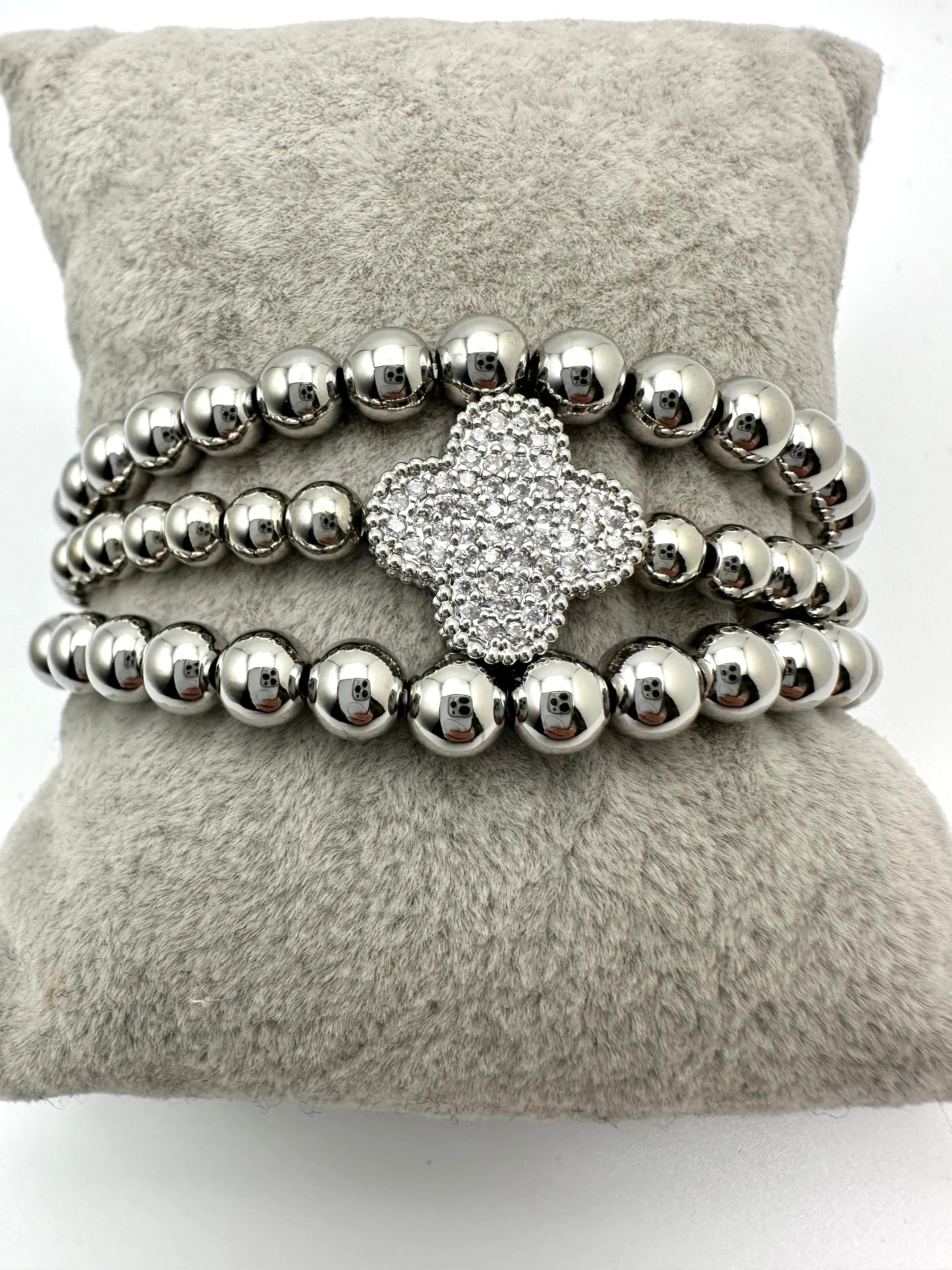 Pave Clover Stack Set