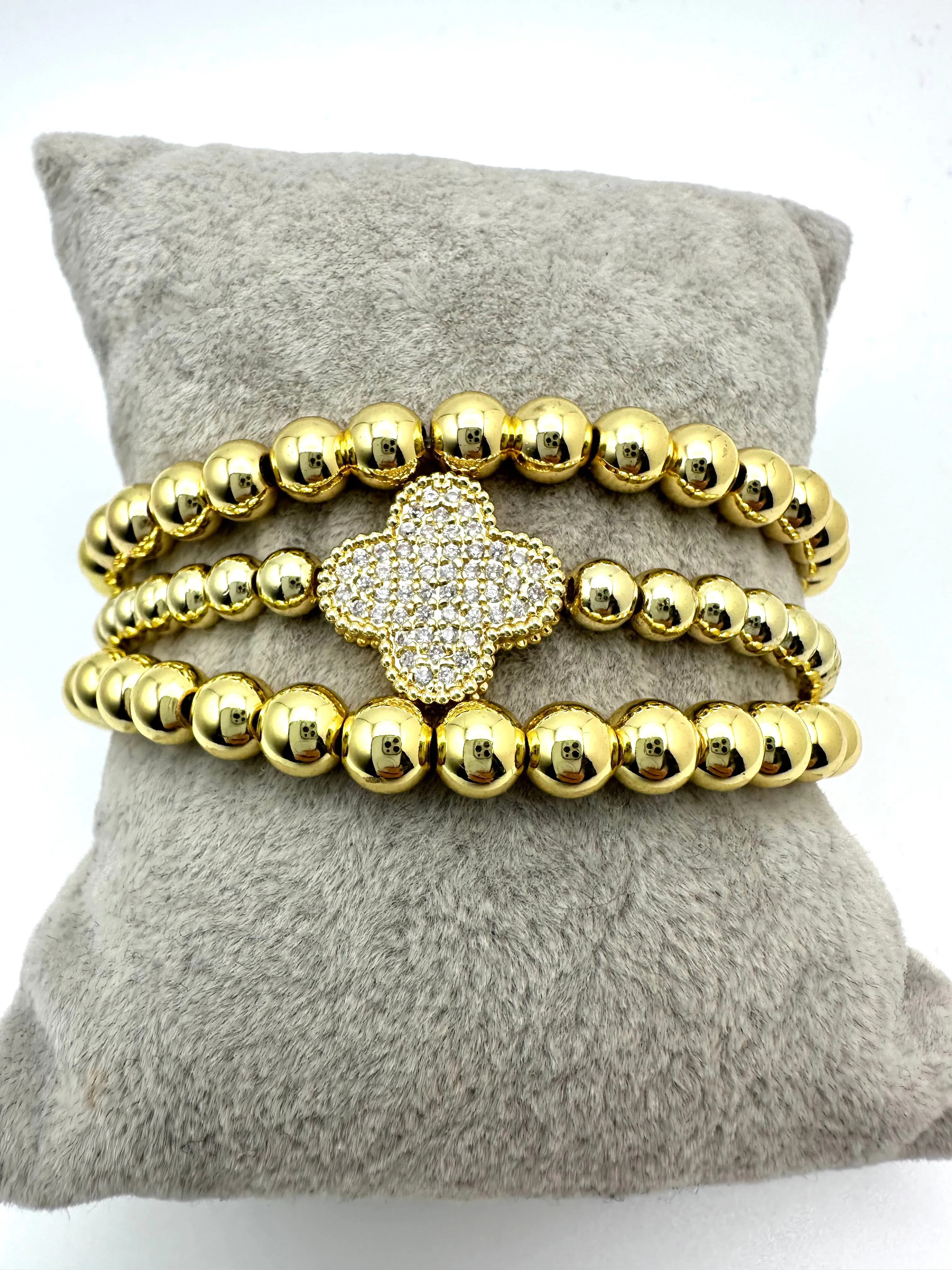 Pave Clover Stack Set