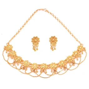 Sohini - Stylish Floral Chain Choker Necklace Set