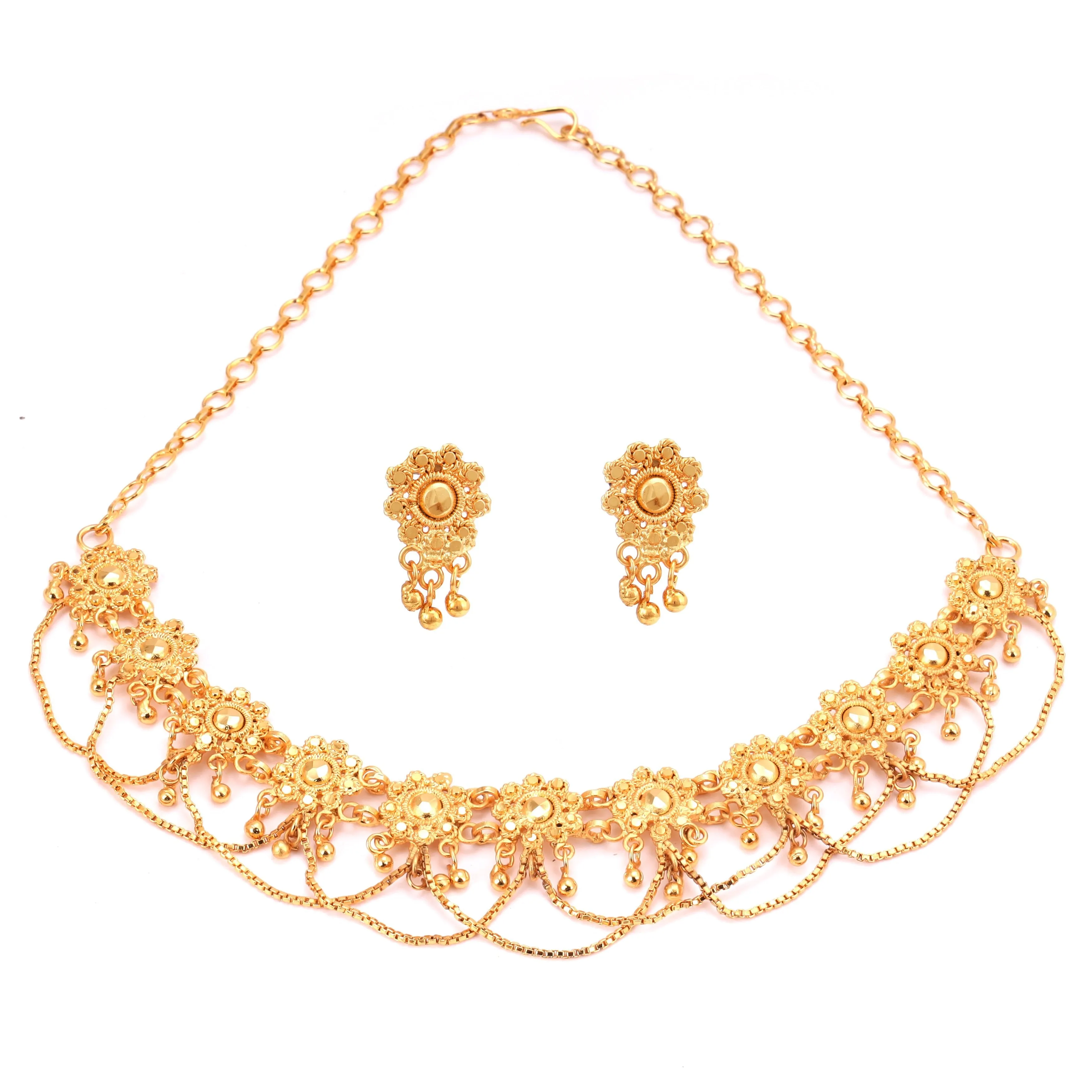 Sohini - Stylish Floral Chain Choker Necklace Set