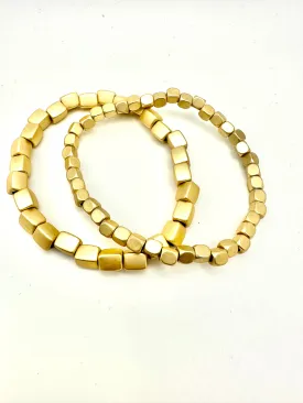 Square Bead Bracelets-Set of 2