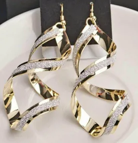 Vintage Alloy Spiral Drop Dangle Earrings